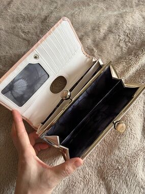 Ted Baker Pink and White Women's Kiss-Lock Wallet